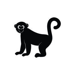 Obraz premium Creative monkey silhouette vector art illustration