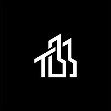 House building logo initials TBB letters and a combination of house building shapes. A logo suitable for use in real estate, housing, and general companies.