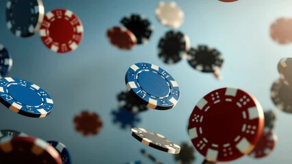 Poker Chips Falling from the Sky