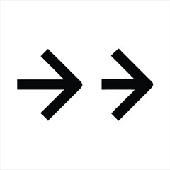 Two Right-Pointing Arrows on White Background 