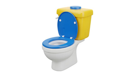Colorful children's toilet 3d rendered isolated on transparent background