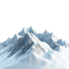 Obraz premium Snowy mountain peaks rise majestically against white backdrop