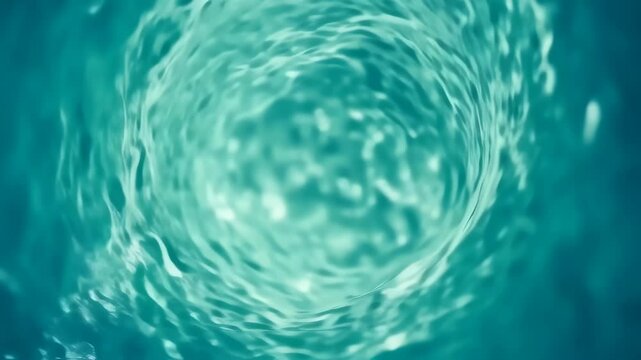 Teal liquid swirling fast through illuminated tunnel