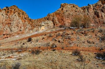 Noravank Monastery and Gnishik canyon scenic view (Vayots Dzor, Armenia)
