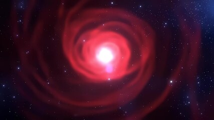 Crimson nebula swirling around bright stellar core - Powered by Adobe