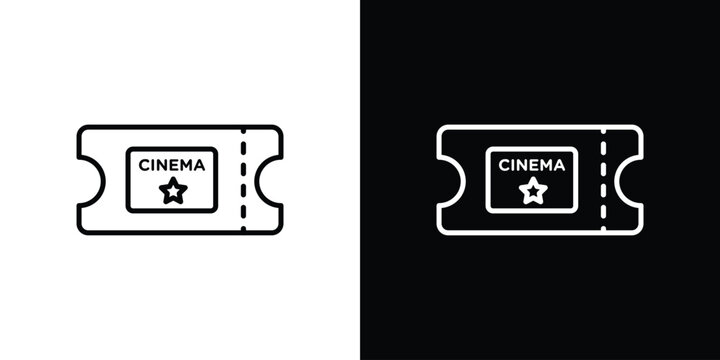 Cinema tickets icon in black. flat graphic vector icon