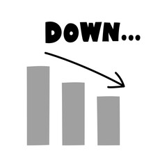 下降するグラフのベクターイラスト