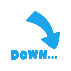 下降する矢印のシンプルなアイコン カラー