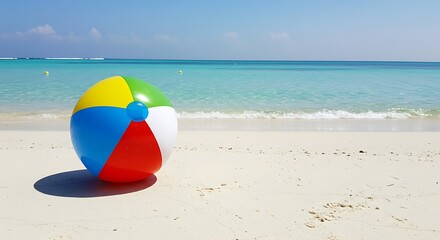 Beach Ball Bliss: Turquoise Waters and White Sand
