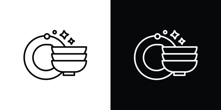 Clean plate icon in black. flat graphic vector icon