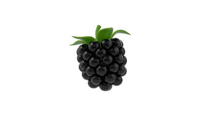 A realistic depiction of a blackberry fruit, showcasing its dark color and distinct shape, ideal for food-related content.