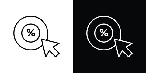 Click through rate icon in black. flat graphic vector icon