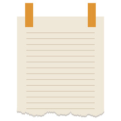 Note Paper Ripped and Tape