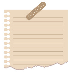 Note Paper Ripped and Tape