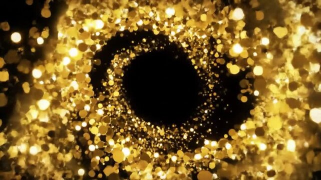 Gold glitter particles animation background for titles and logo reveal