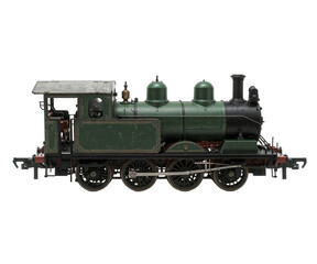 Fototapeta premium Detailed Miniature Steam Freight Wagon Isolated on Plain Background Showcasing Intricate Design and Vintage Charm