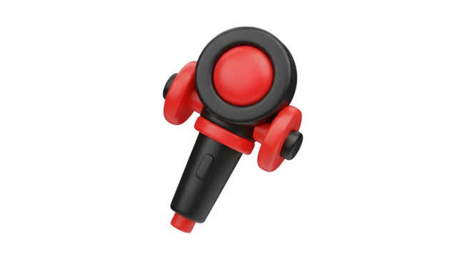 Red gaming controller 3d rendered isolated on transparent background