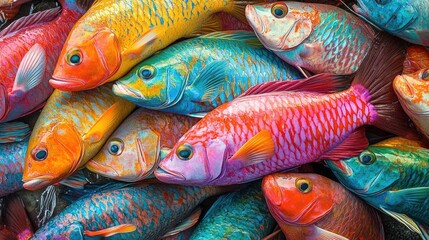 colorful parrot fish