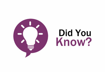 Did You Know? Logo design with light bulb, idea box, quote for interesting fact. Banner design for business, marketing and advertising. Flat vector illustration.