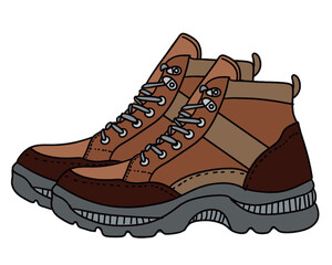 Vector cartoon hiking shoes