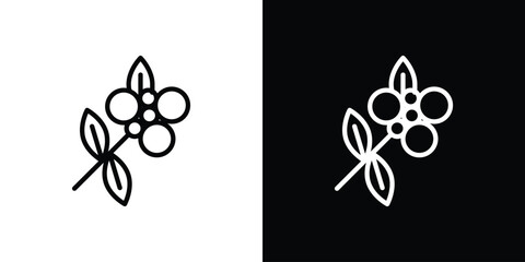 Coffee plant icon in black. flat graphic vector icon