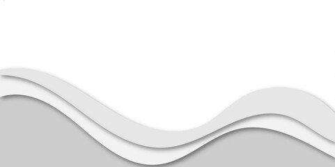 White abstract wave background with layered paper cut effect. Smooth curved design ideal for web headers, presentations, banners, and modern minimalist projects. Clean and elegant composition.