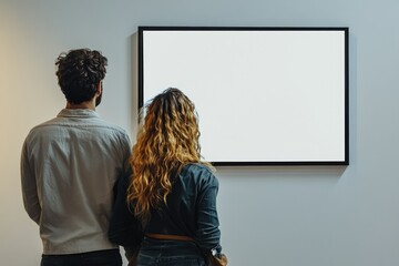 Ultra Quality Picture of Couple Looking at Blank Wall Rear View