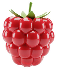 Smooth glossy raspberry 3D illustration render.