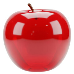 Realistic 3D Shiny Red Apple Isolated for Culinary and Graphic Projects