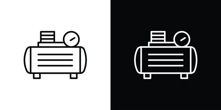 Compressor icon in black. flat graphic vector icon