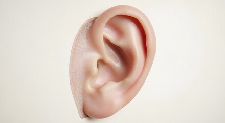Fototapeta premium Realistic Human Ear Model in Light Skin Tone for Medical and Educational Use