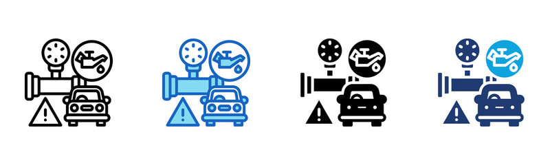 Oil Pressure icon Multi Style Vector Illustration 