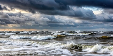 Fototapeta premium Winter storm on Baltic sea