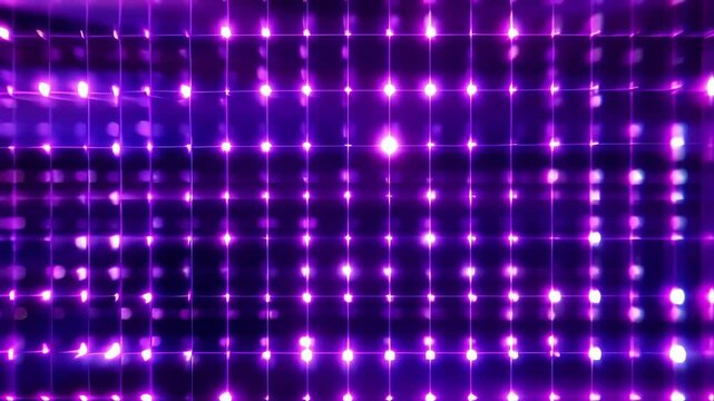 Purple glowing grid shifting and pulsating in futuristic space