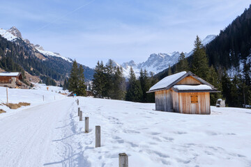February, 2025, Fassa Valley: view of scenery mountain of Val s. Nicolo'