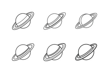 saturn line art vector illustration design © MST