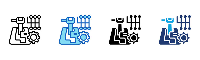 Gearbox icon Multi Style Vector Illustration 
