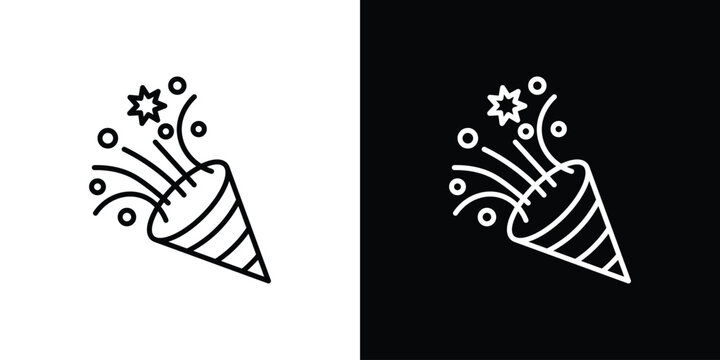 Congratulations icon in black. flat graphic vector icon