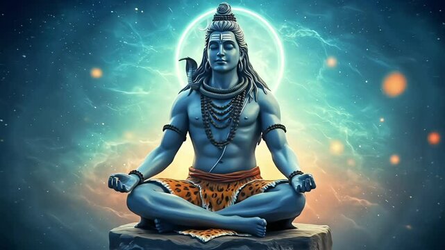 Lord Shiva in Deep Meditation with Glowing Aura, Lord Shiva Wallpaper