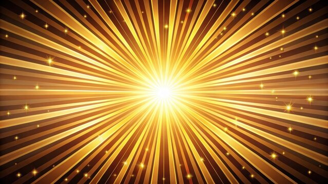 Vibrant sunburst with golden rays amidst a dark burst background