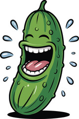Obraz premium Laughing Cucumber Cartoon Transparent isolated