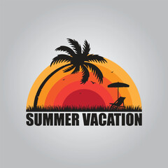 Summer Vacation t-shirt Vector Design Template