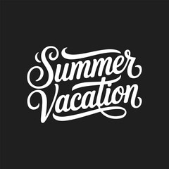 Summer Vacation Lettering Calligraphy Typography Quote t-shirt Vector Design Template