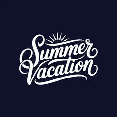 Summer Vacation Lettering Calligraphy Typography Quote t-shirt Vector Design Template