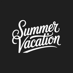 Summer Vacation Lettering Calligraphy Typography Quote t-shirt Vector Design Template