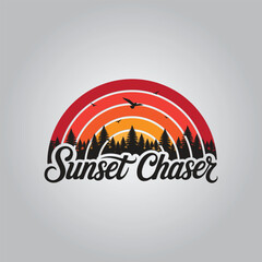 Sunset Chaser t-shirt Vector Design Template