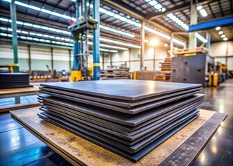 Stack of rubber plates with slight condensation on their surface after cooling down in a workshop setting