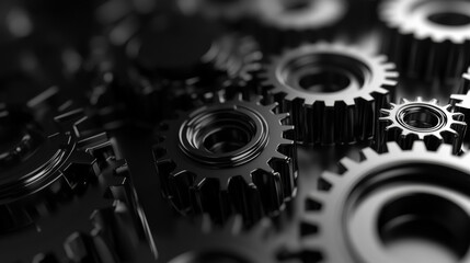 Minimalist vector illustration of smoothly interlocking gears representing seamless collaboration, unity, and efficient teamwork in a clean, modern style