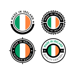 National flag of the Ireland, set flat vector icons