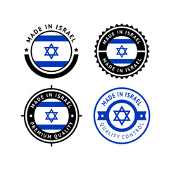 National flag of the Israel, set flat vector icons